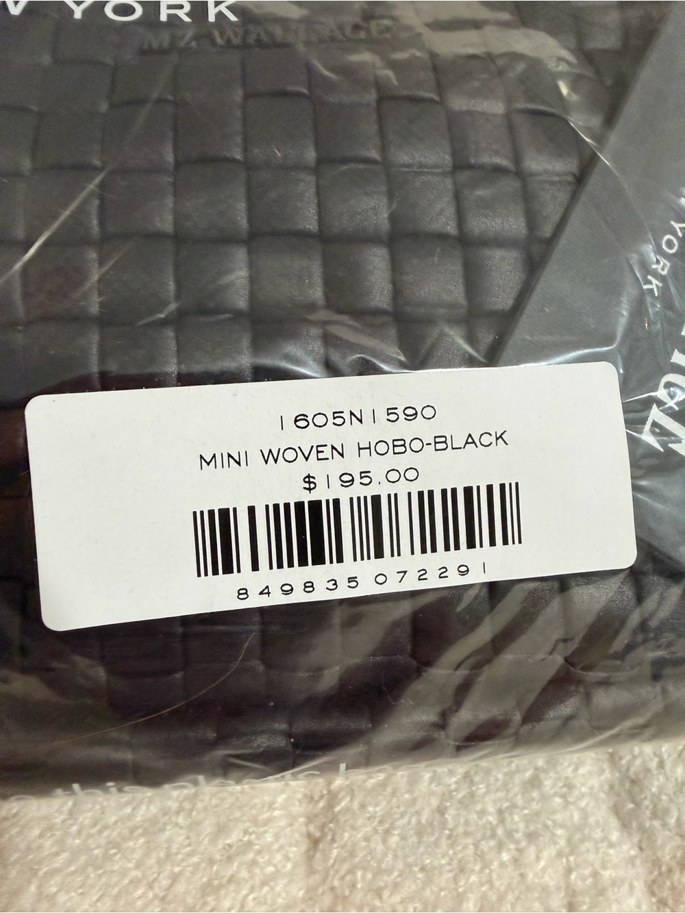 NWT MZ Wallace Woven Crossbody Hobo - Black - Still in plastic bag, never used. - Picture 5 of 10